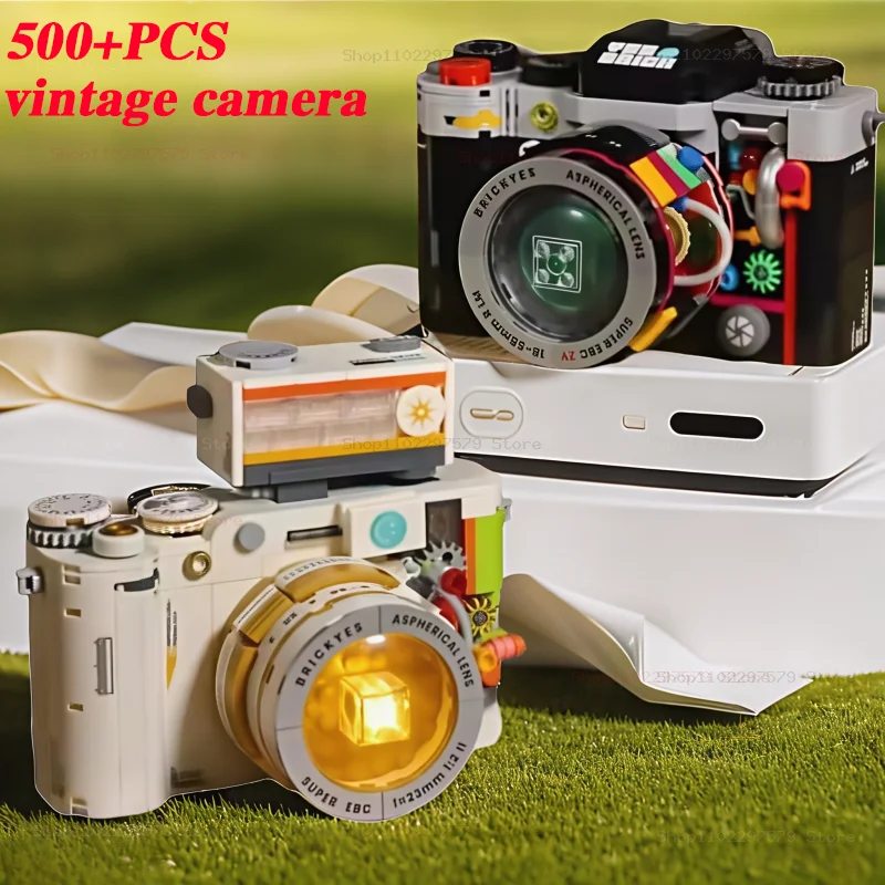 جديد الإبداعية الميكانيكية الرجعية كاميرا اللبنات الطوب الصغير DIY نموذج أزياء الاطفال تجميع لعب هدايا عيد الأطفال #1