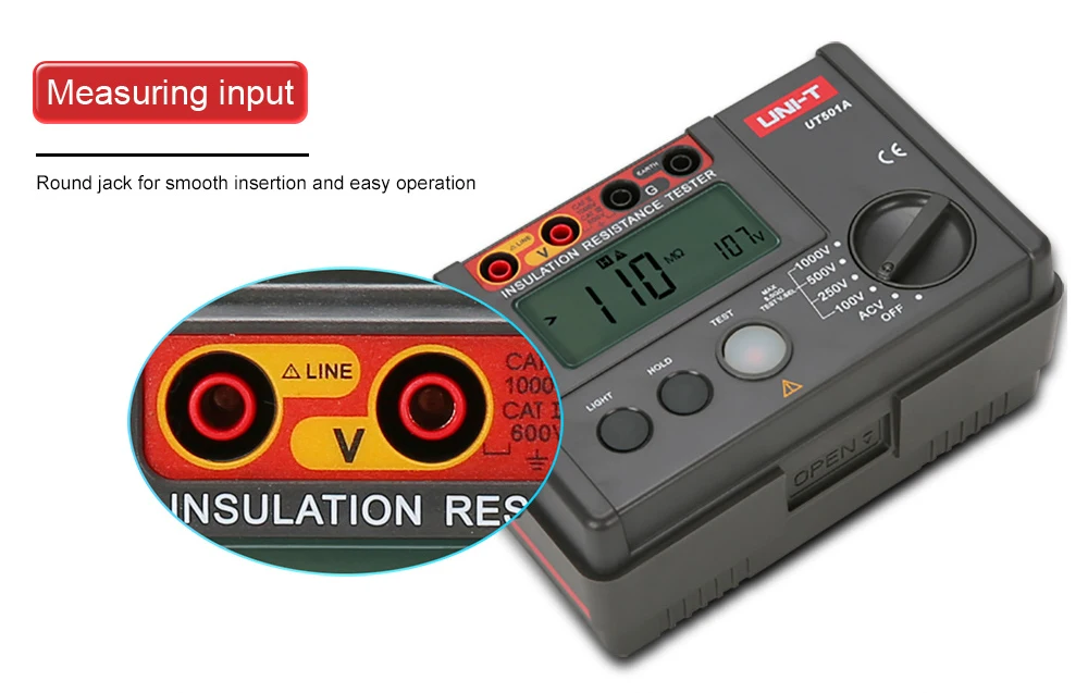 UNI-T UT501 UT502 Insulation Resistance Tester Digital Ohmmeter Megohmmeter Professional Ohm Measurement Tester Voltmeter