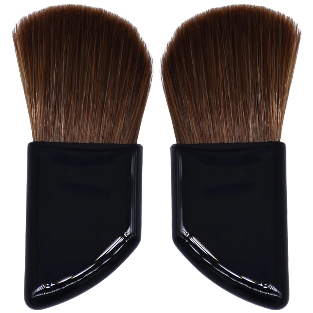 2 pezzi mini pennelli per fard pennello per fondotinta portatile formato da viaggio pennello per guance in nylon morbido set per trucco fondotinta