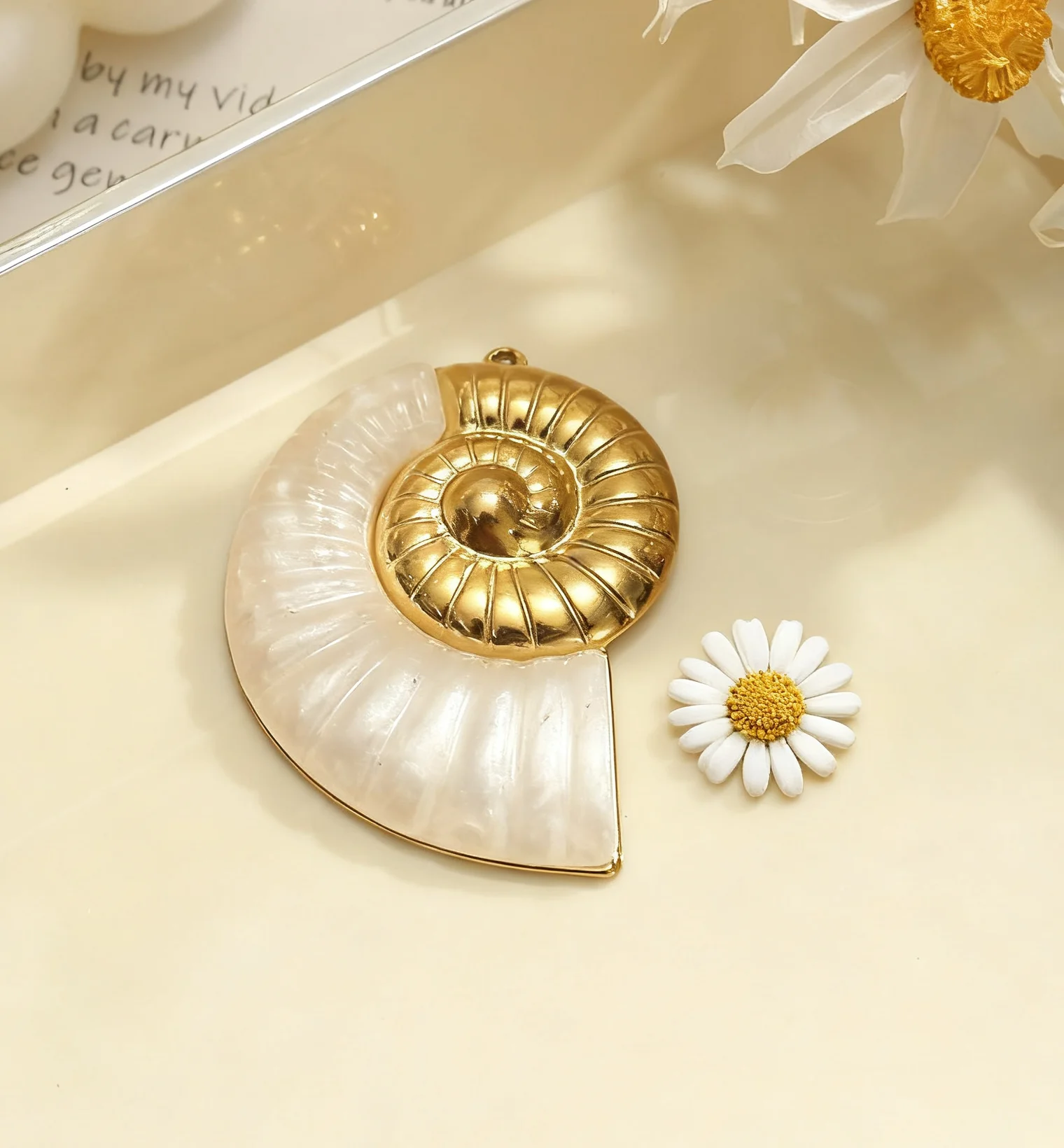 2Pcs Stainless Steel Big Nautilus Shell Jewelry Charms Pendant for DIY Women Necklace Earring Making Accessories view 3