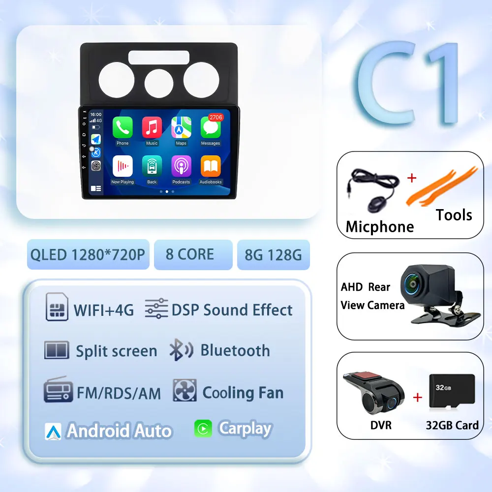 Android 15 Voor VW Volkswagen Caddy 3 2 K III 2004-2010 Autoradio Multimedia Video Player Navigatie stereo GPS Geen 2din geen dvd 4G
