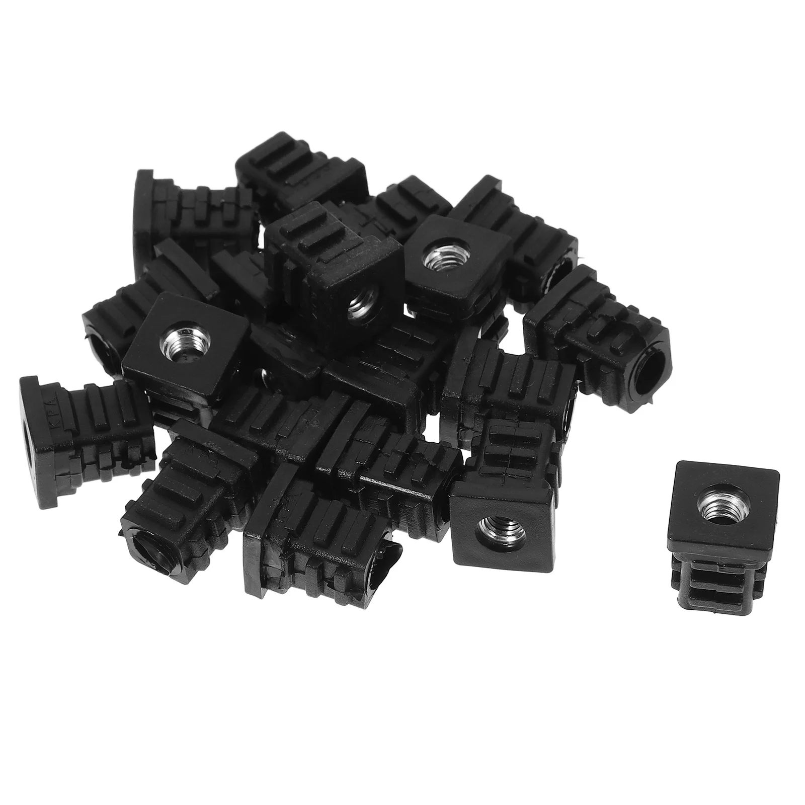 

20pcs Black Adjustable Caps For Furniture Hole Plugs Durable Secure Fit Threaded Pipe Connector Screw Covers Home