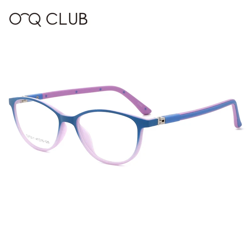 O-Q CLUB Kids Glasses Frames Cute Flexible Round Eyeglasses Myopia Prescription TR90 Silicone Boys Girs Eyewear T2702-1