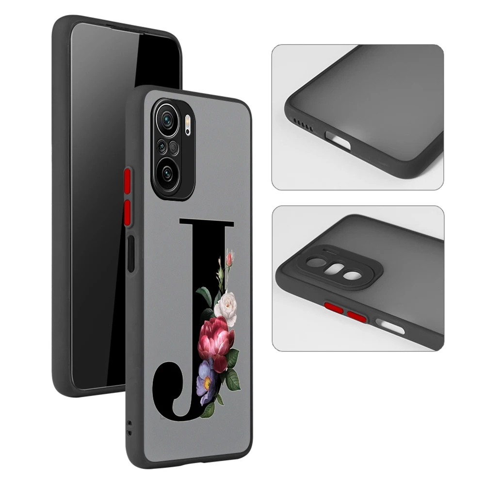 جراب هاتف بحروف شخصية ، غطاء غير لامع ، شاومي ريدمي 12 12C 13C 5G 13 4G 9 9A 9C A1 A2 Plus K40 برو