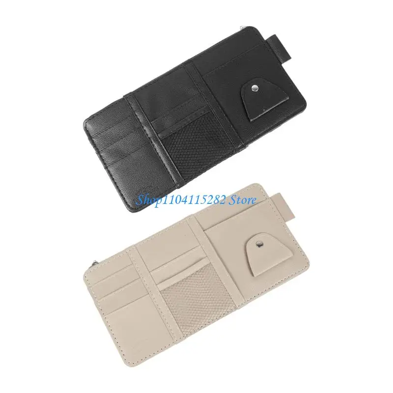 Automotive Interior Organizers Sun Visors Storage Bag Tear Proof PU Leather