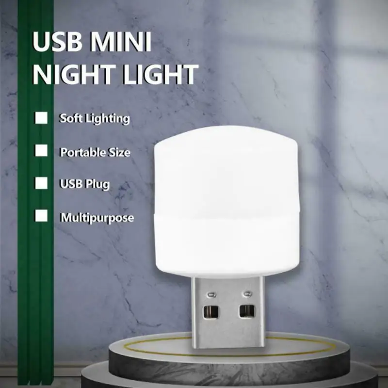 USB LED Mini Eye Protection Table Lamp, Computador Mobile Power, luz pequena da noite, 1, 4, 8, 20pcs