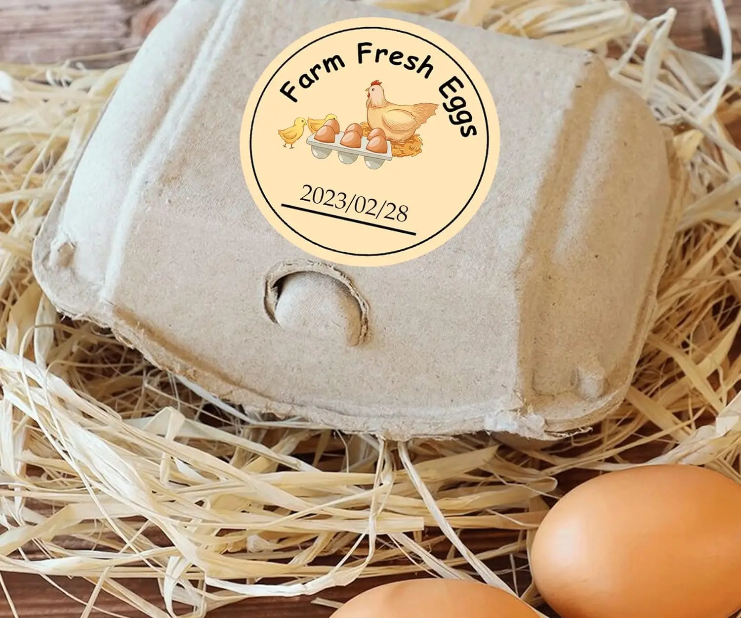 2 inch Farm Fresh Chicken Egg Labels, Chicken Canning Jars Stickers Fresh Eggs Farmer\'s Market Packaging Stickers 500pcs