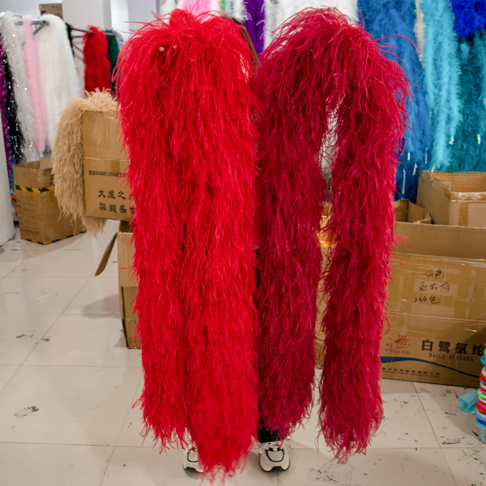 

High Quality Ostrich Feather Boa Trim Wedding Carnival Skirt Sewing Decor Scarf/Shawl Natural Ostrich Plume Crafts Accessories