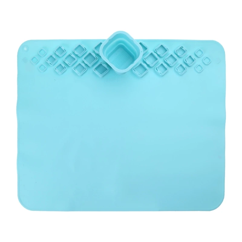 Silicone Painting Mat Silicone Mat for Resin Casting Non-Stick Silicone Craft Mat with Cleaning Cup for Painting Art