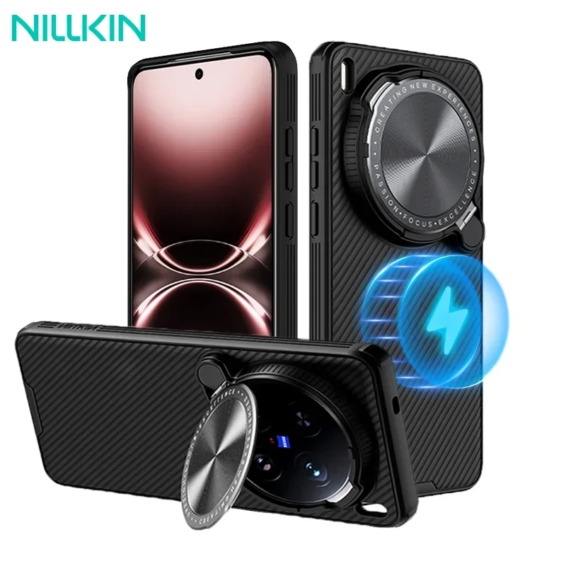 

NILLKIN для Vivo X200 Ultra Magsafe, чехол CamShield, опора с держателем для камеры, магнитная задняя крышка с беспроводной зарядкой для Vivo X200 U