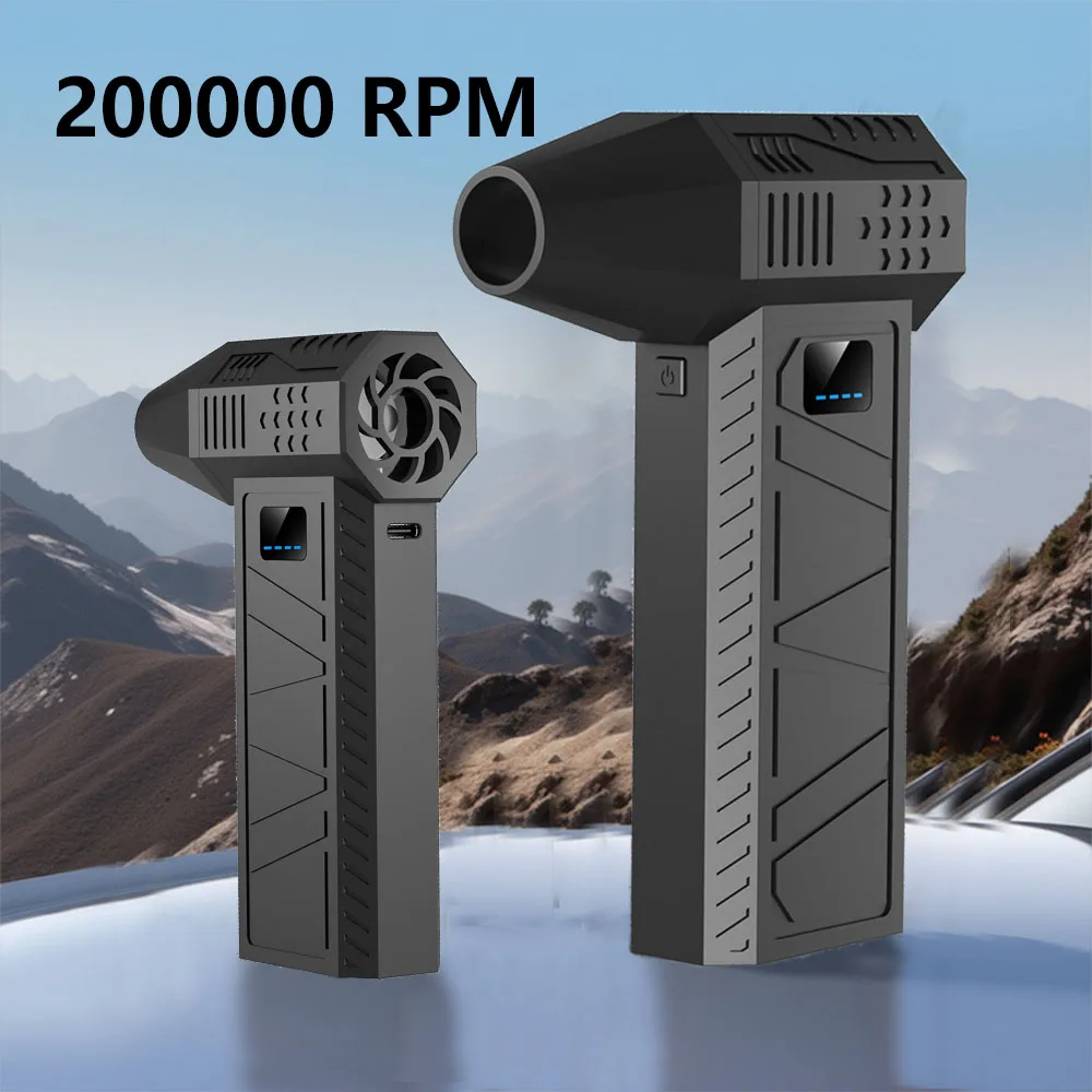 

Turbo Jet Fan Electric Air Duster Portable 200000RPM Cleaning Blower Tool Car Blowing Snow adjustable Type-C Charging