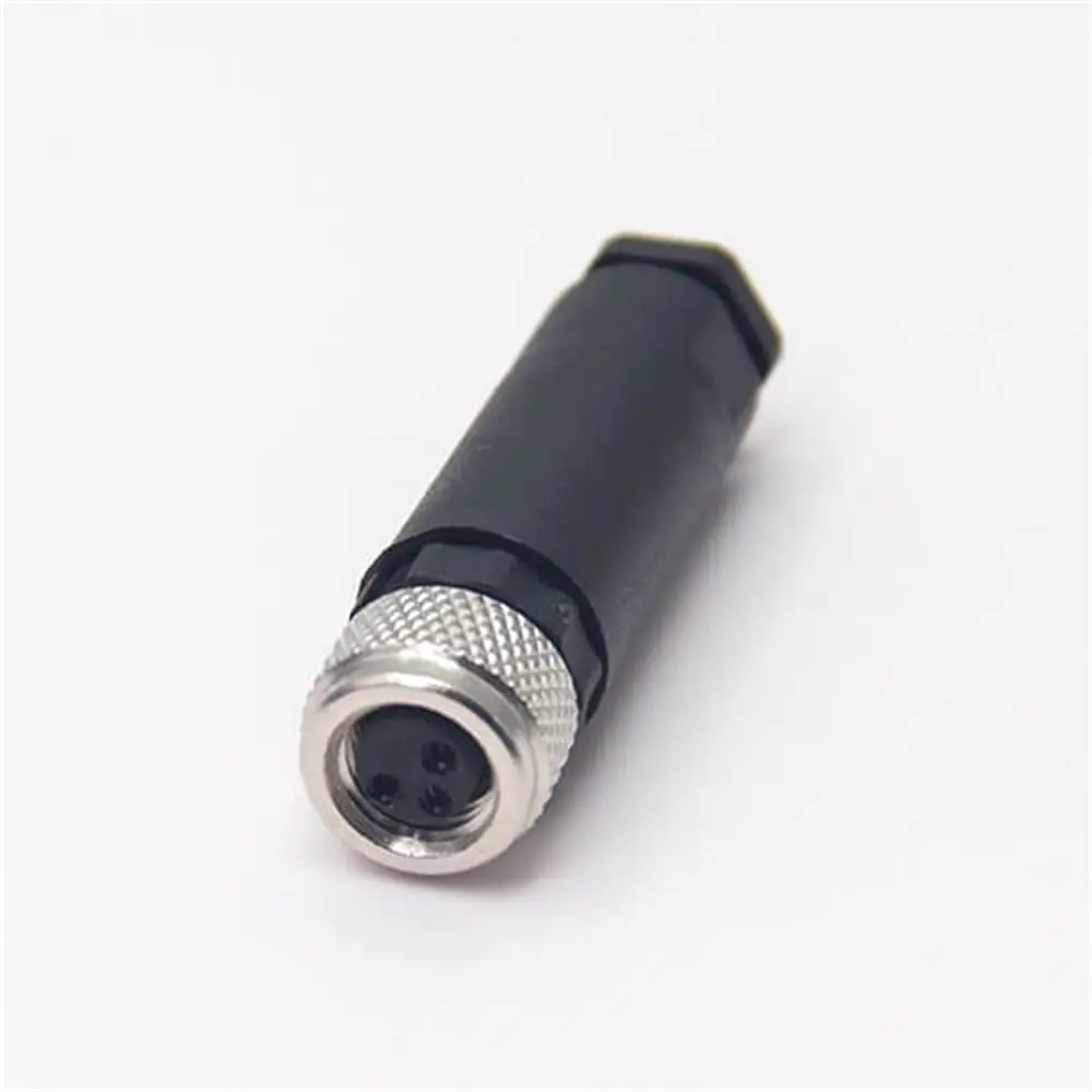 5PCS M8 Connector 3 Pin Female Plug Straight Plastic Shell Unsheilded