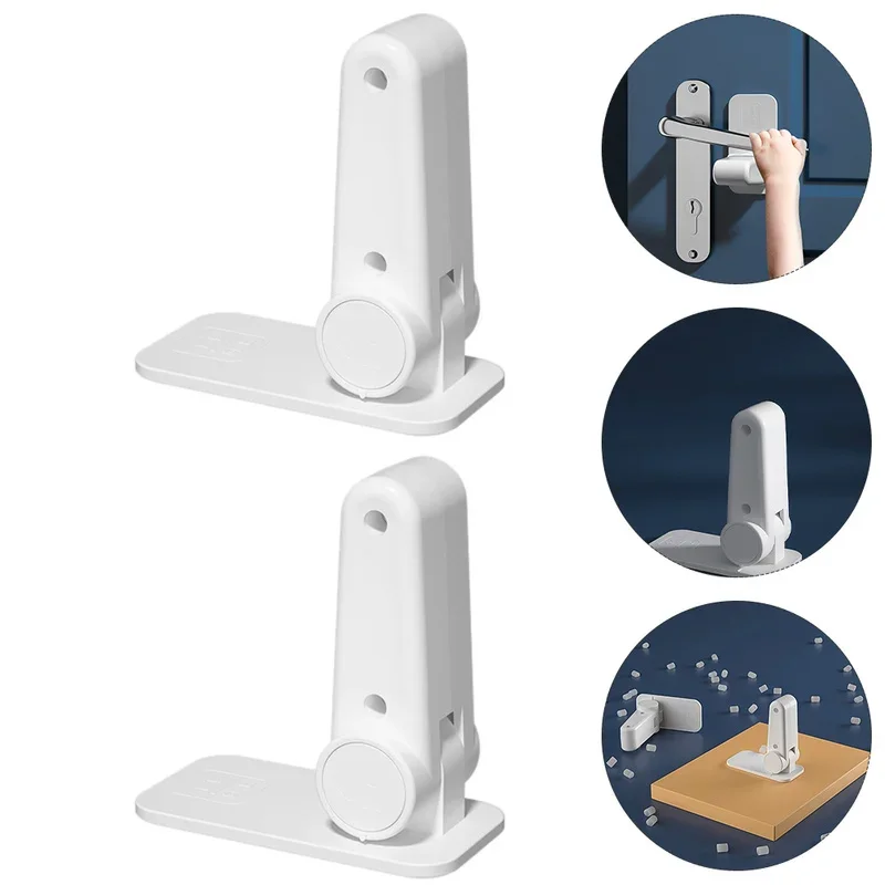 1-8Pcs Universal door handle lock Children's baby safety lock Anti-rotating professional door bonding safety lock multifunction