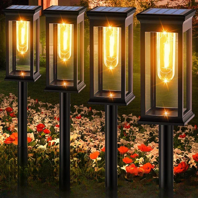 

Solar Pathway Lights LED Solar Lights Outdoor Waterproof Glass Solar Garden Lights Landscape Lighting for Yard Lawn Walkway