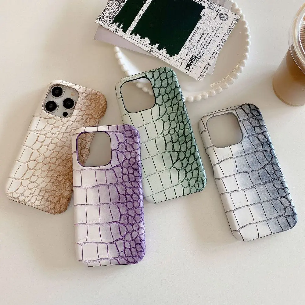 

Classic PU Crocodile Pattern Phone Case For iPhone 16 Pro Max 15 14 Plus 13 12 Pro 11 Xs Max XR 7 8 Plus Hard Back Cover