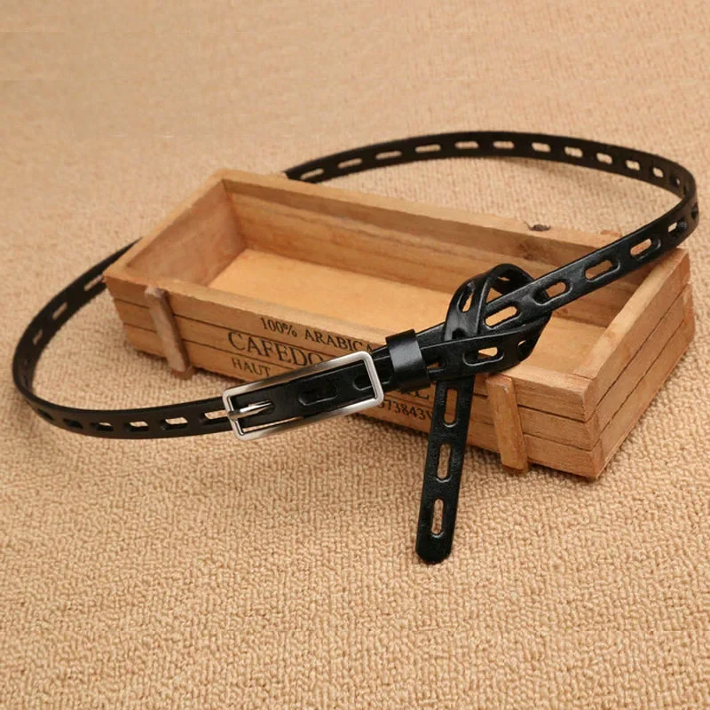 

New 1.2CM Dress Decoration Knot Belt Strap Thin Women Belt Pin Buckle Genuine Leather Belt Women Real Cowskin Leather Female