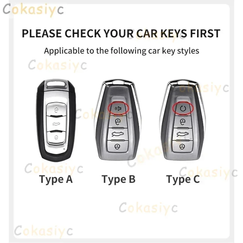 Car Remote Key Case Cover Shell For Geely Coolray X6 Atlas Monjaro Tugella Geometry C Emgrand Global Kulrey Hawk GX7 Okavango