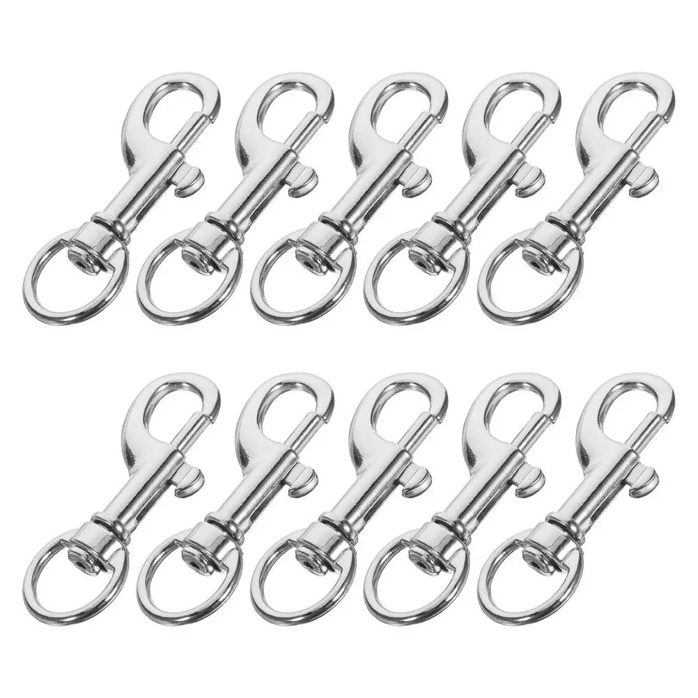 10Pcs Exquisite Electroplated Swivel Snap Hooks Stainless Steel Dog Leash Clips Multi Use for Ropes Chains Collars Keychains