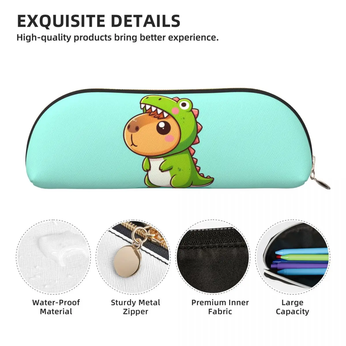 귀여운 카피바라 버블티 연필꽂이 펜 홀더 수납 문구 용품 대용량 펜 박스 필통 (남아 여아용)