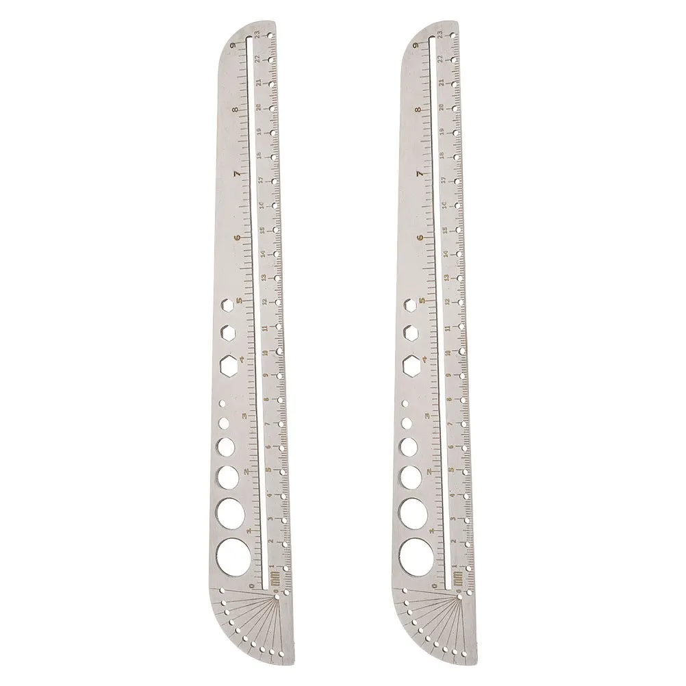 

2Pcs Multifunctional Precision Scale Stainless Steel Rulers Durable Hexagon Measuring Straight Ruler Office School Engineer Tool