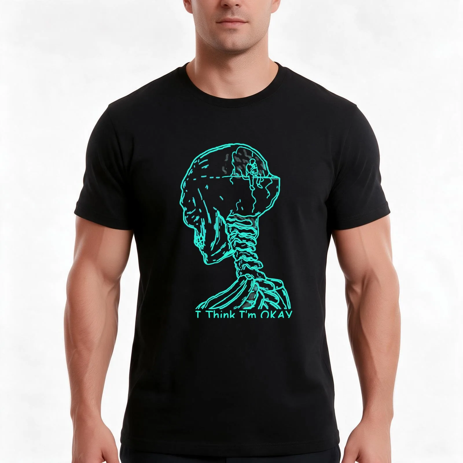 I Think I'm OKAY - MGK T-Shirt Summer Casual Cotton Tee Oversized Streetwear Tops Vintage Graphic Print Unisex Men Women