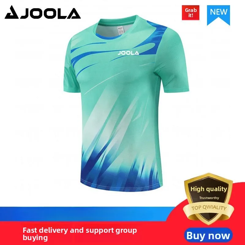 JOOLA's new table tennis and badminton suit short sleeved T-shirt for men and women, quick drying sports suit short sleeved top