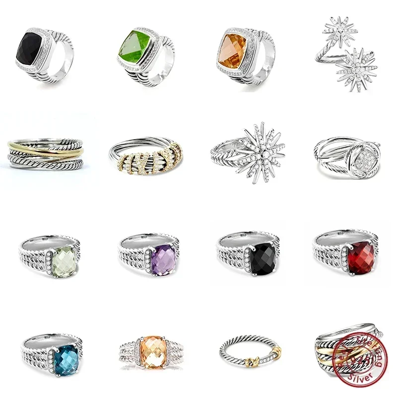 2024 New S925 Silver DY Ring with Gemstone, Minimalist and Fashionable, Unisex Party Favors