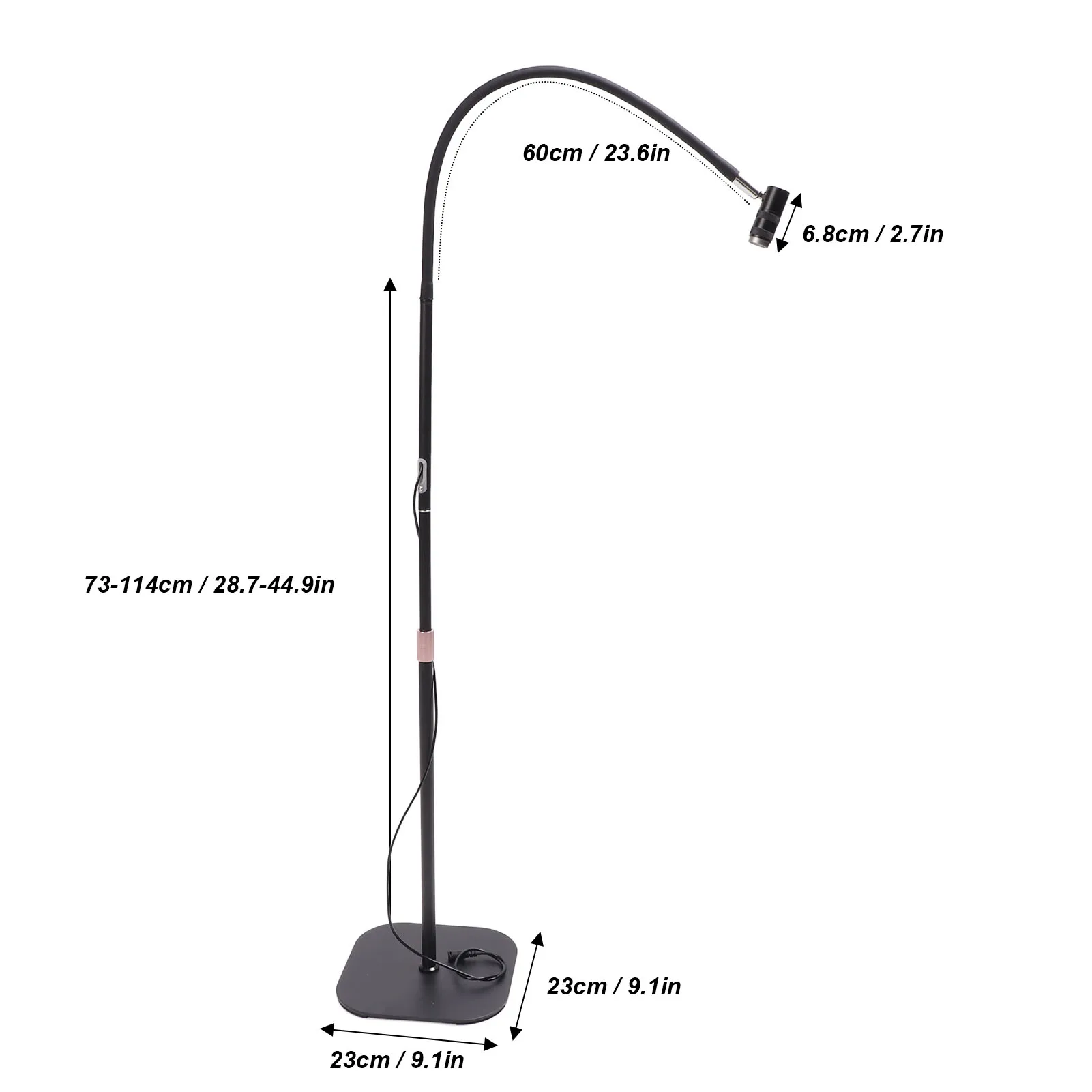 LED Lash Curing Lamp Flexible Gooseneck Foot Pedal Switch Height Adjustment Eyelash Extension Glue Curing Light for Nail Salon