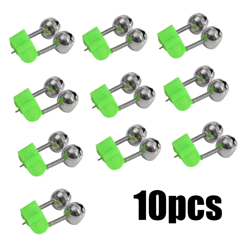 10PCS Rod Tip Clamp Fishing Pole Fish Bite Lure Alarm Fishing Bells Fishing Accessory Gifts 2023 Alert Twin Bell Ring Clip