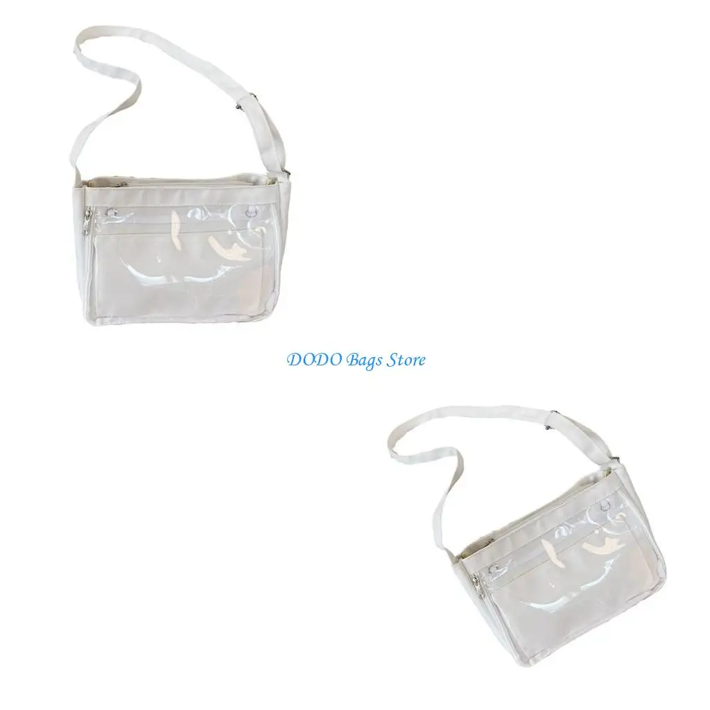 

School Girl Crossbody Bag JK Anime Clear Window Shoulder Handbag Canvas Itabag