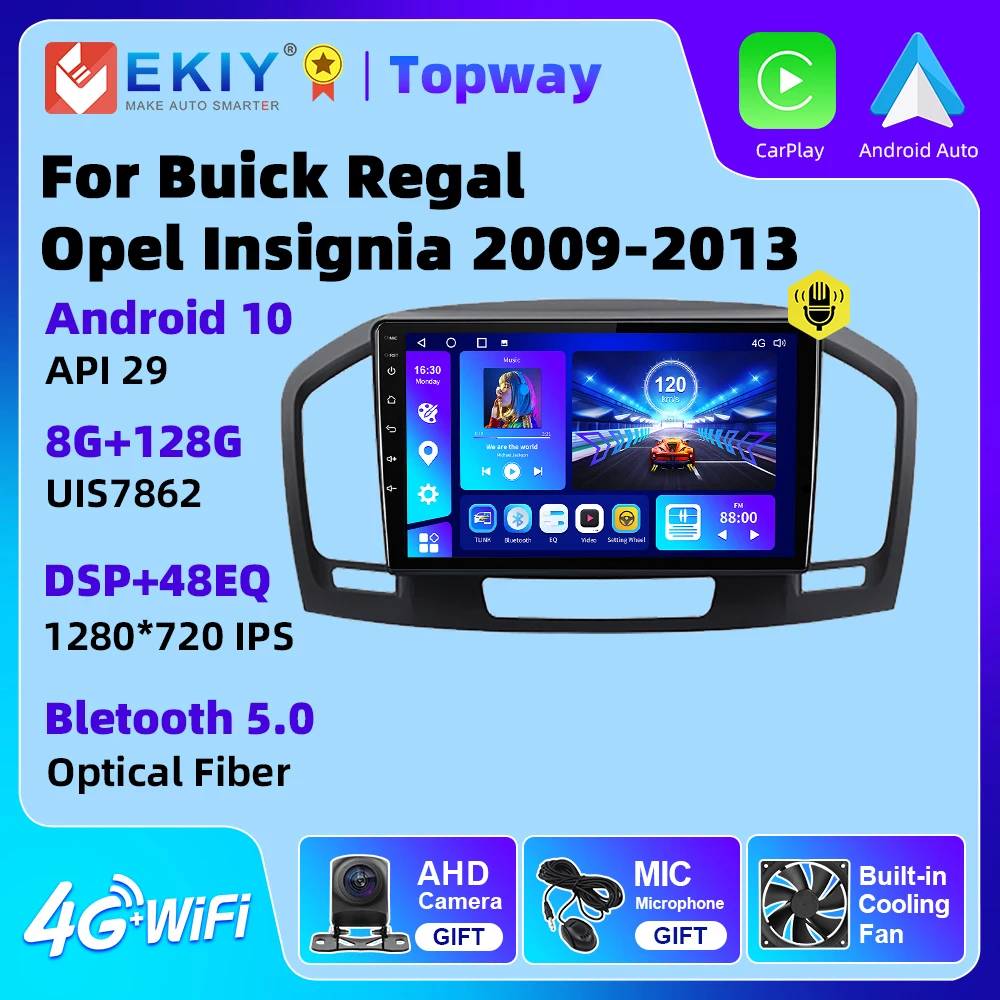 

EKIY 8G 128G Android 10 Car Radio Stereo for Buick Regal for Opel Insignia 2009-2013 2 Din Autoradio Navigation GPS Carplay