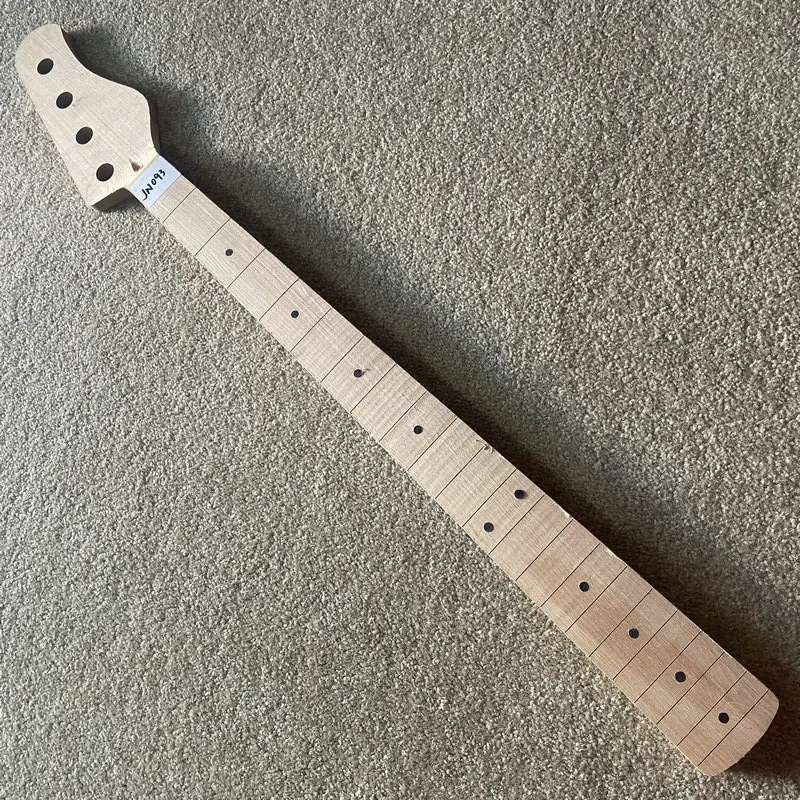 JN093 Custom Order 4 String Electric Bass Neck Semi Finishing No Frets in Solid Maple DIY Replace Guitar Parts