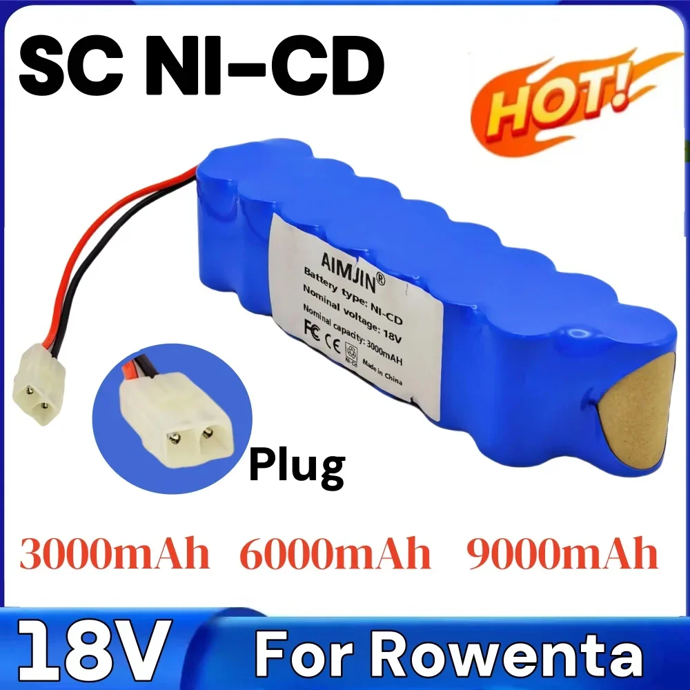 For Rowenta 18V 3000mAh Ni-CD Battery Pack CD Vacuum Cleaner RH8771 or Tefal Cyclone Extreme Vacuum Cleaner Battery P102