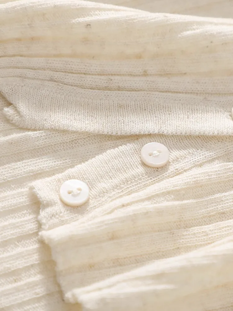 夏アイスヘンプニット半袖オープンカーディガンレディースTシャツトップハイウエストショートスタイルシンプル多用途スリムフィット小さめシャツ