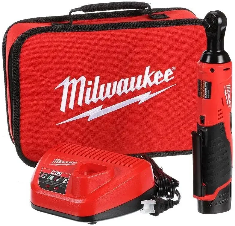 Milwaukee 2457-21 3/8-in Cordless M12 Lithium-Ion Ratchet Kit (Ratchet Kit w/Tool Bag)