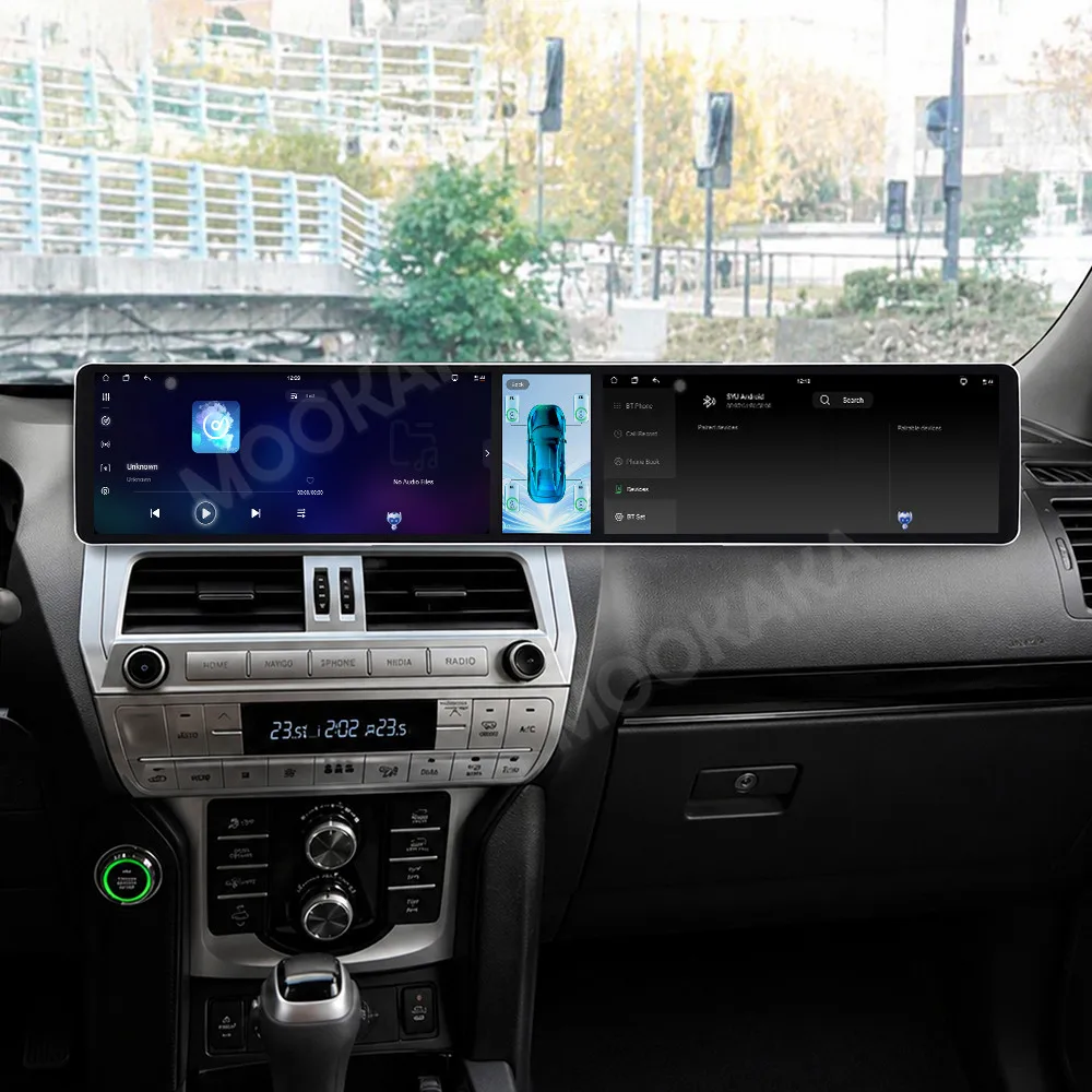 Double 12.3 Inch Screen Car Radio For Toyota Land Cruiser Prado 2018-2022 Android GPS Navigation Multimedia Receiver Head Unit