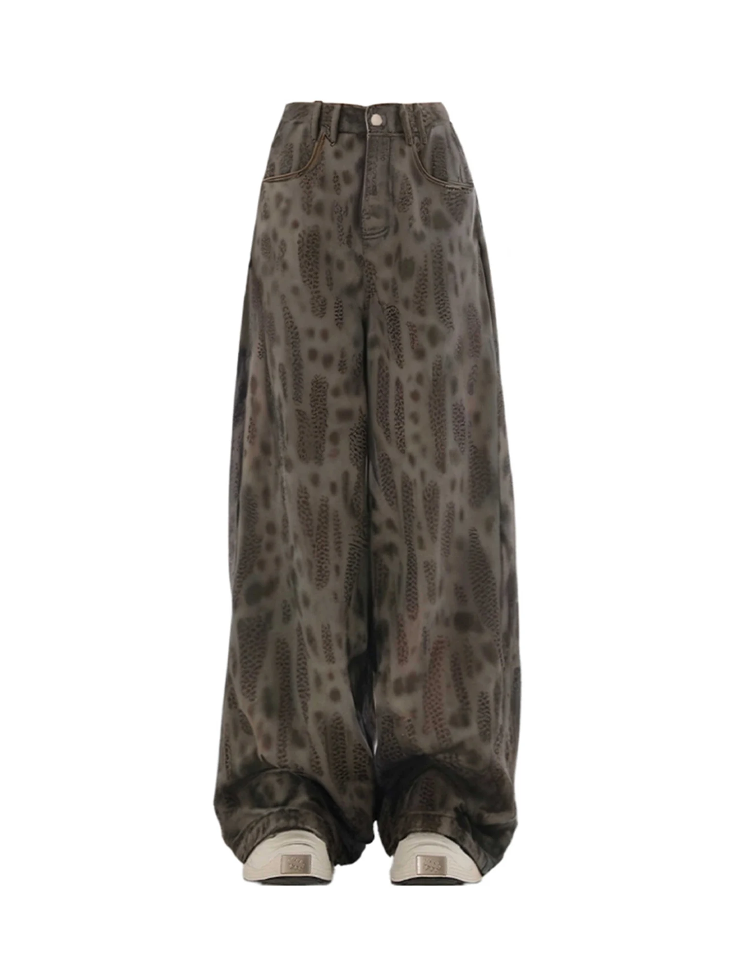 

Women's Y2k Baggy Leopard Jeans Harajuku Vintage Boyfriend Denim Trouser Japanese 2000s Style Jeans Pants Oversize Clothes 2025