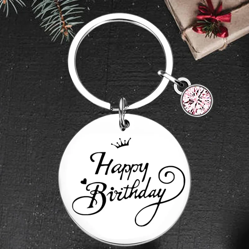 

Cute Happy Birthday Keychain Pendant Girls Boys Teens Kids Friends Family Son Daughter Key Chains