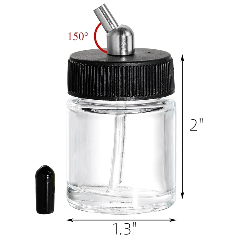 10 Pack Glass Airbrush Bottles Kit, 22Cc Empty Airbrush Jars, Clear Airbrush Paint Storage Pot