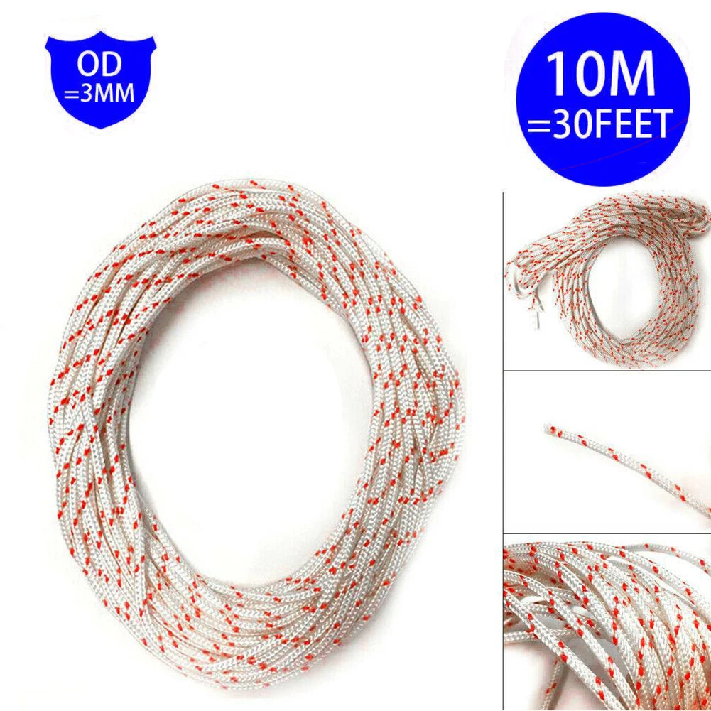 1Pcs Recoil Starter Rope 10mx3mm Pull Rope For Homelite Lawnmowers Trimmer Brush Cutter Chainsaw Pull Cord Replacement