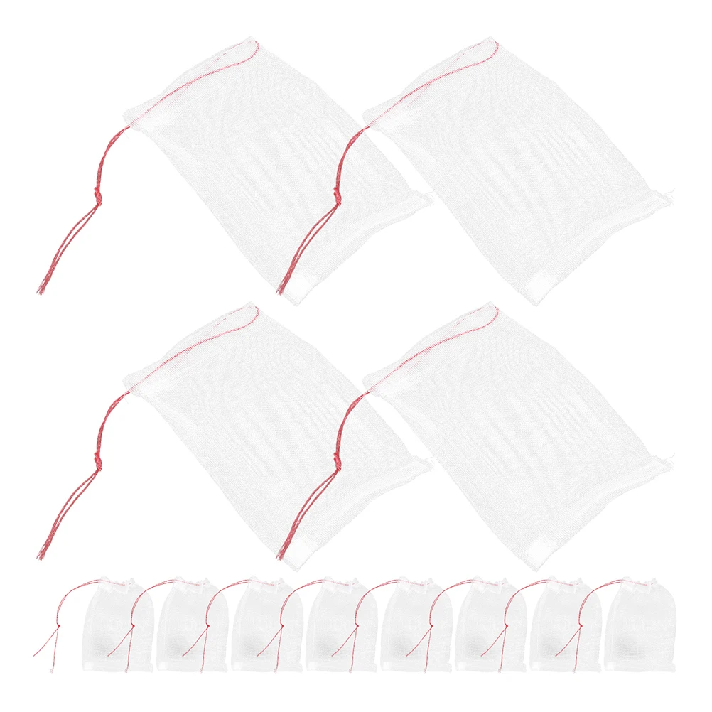 

100pcs White 10x15cm Insect Proof Bags with Drawstring for Fruit Tree Protection Lightweight Mesh Bags for Gardening Vegetables