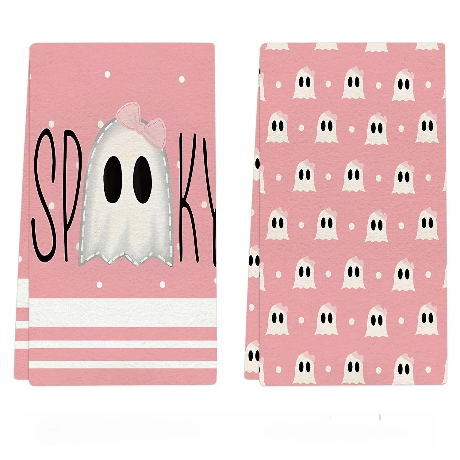 

Pink loween Printed Towel JITTEMU Cross-Border Diwaing Kitchen Towel Fall Season Seven-Quarter Sve No Brand