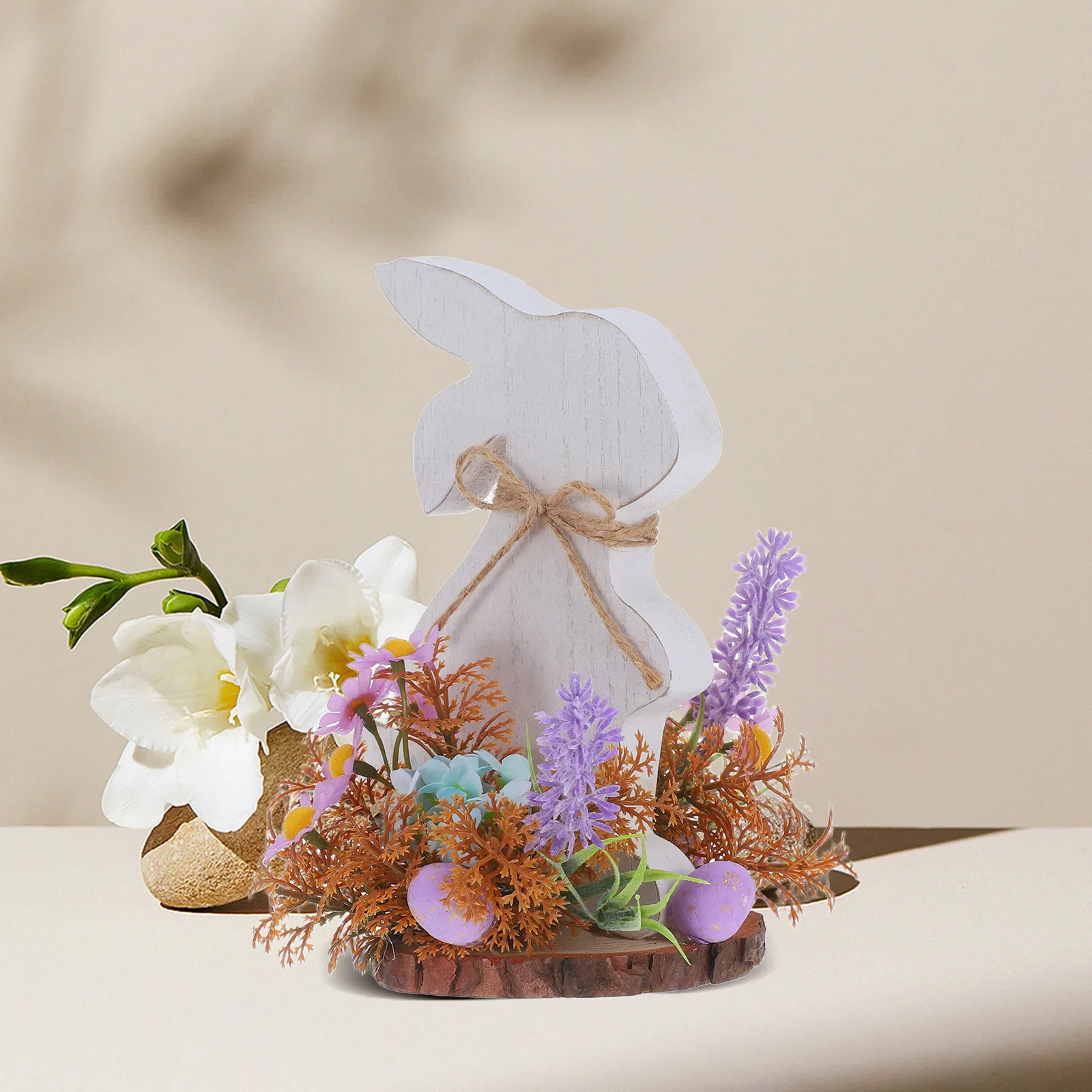 

Easter Bunny Rustic Wooden Table Decor Cute Rabbit Standing Decoration Spring Home Accents Farmhouse Country Style Ornament