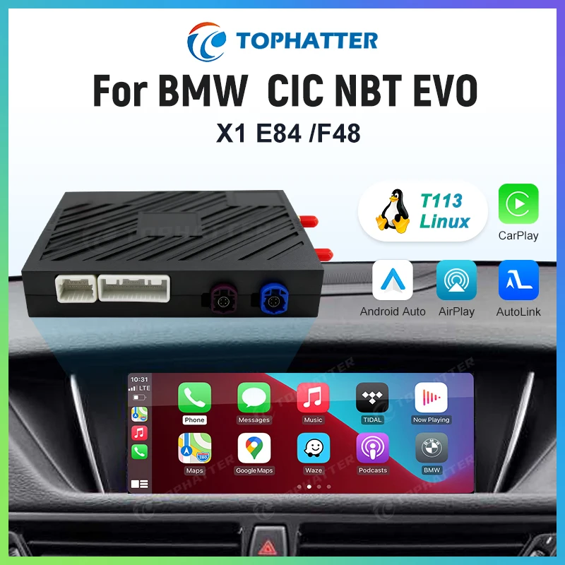 

Wireless CarPlay Android Auto Adapter for BMW X1 E84 F48 2009-2021, Compatible with Original Screen, Retains iDrive System