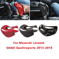 For Maserati Levante Ghibli Quattroporte 201 2014 2015 2016 2017 2018 Real Carbon Fiber Car Shift Hood Decorative Sticker