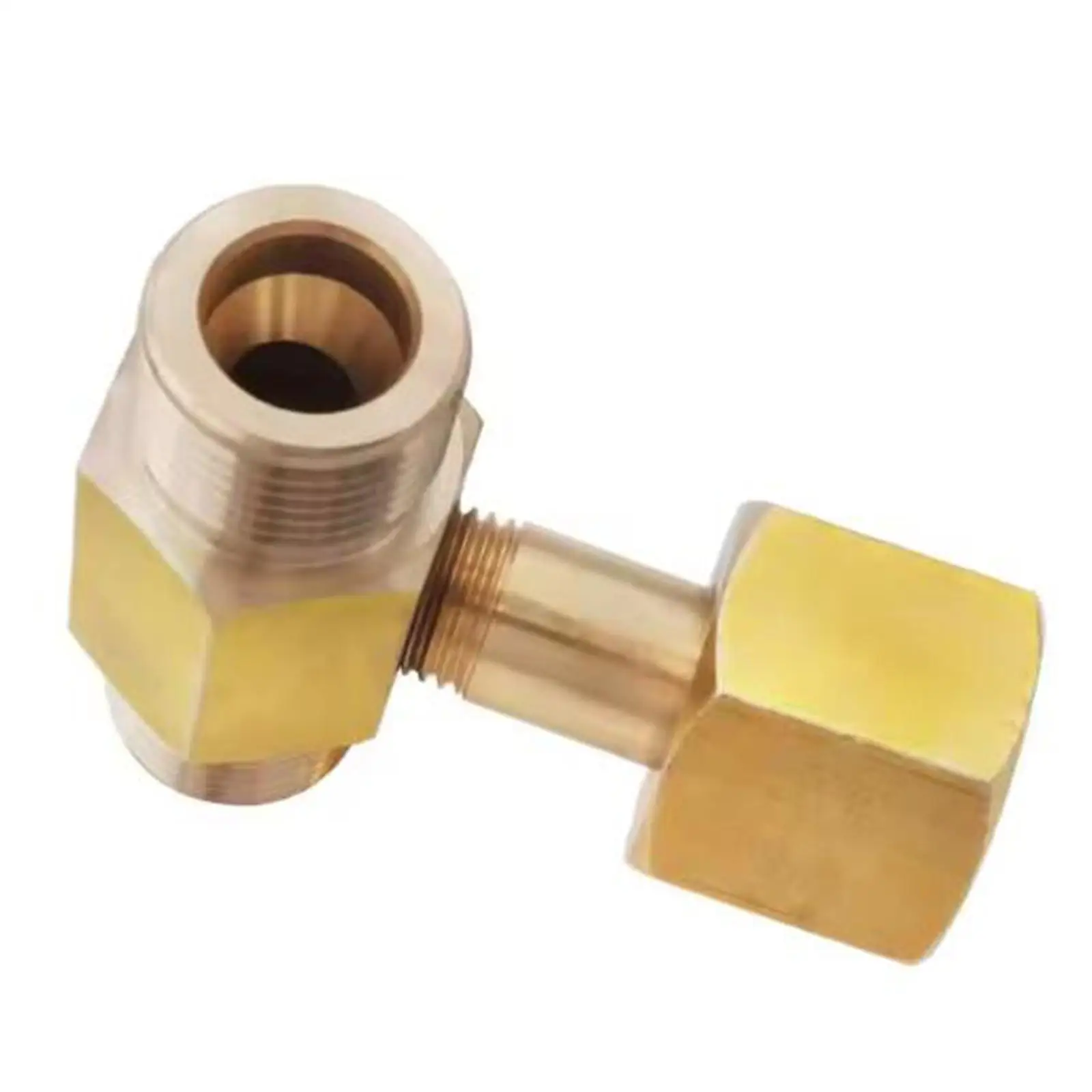 Brass CO2 Tank Adapter Three Way Threaded Tee Fitting for Aquarium Regulator Quick Connect Fish Tank Solution