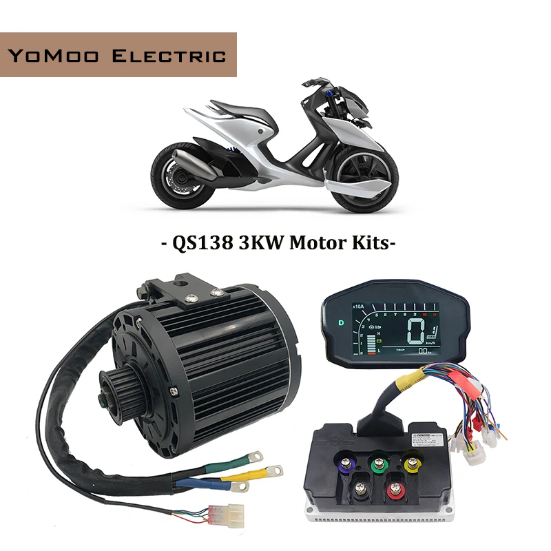 

Электродвигатель QS138 3KW-9KW 72V 3800RPM PMSM с контроллером Fardriver ND84450 и дисплеем DKD для электромотоциклов и скутеров
