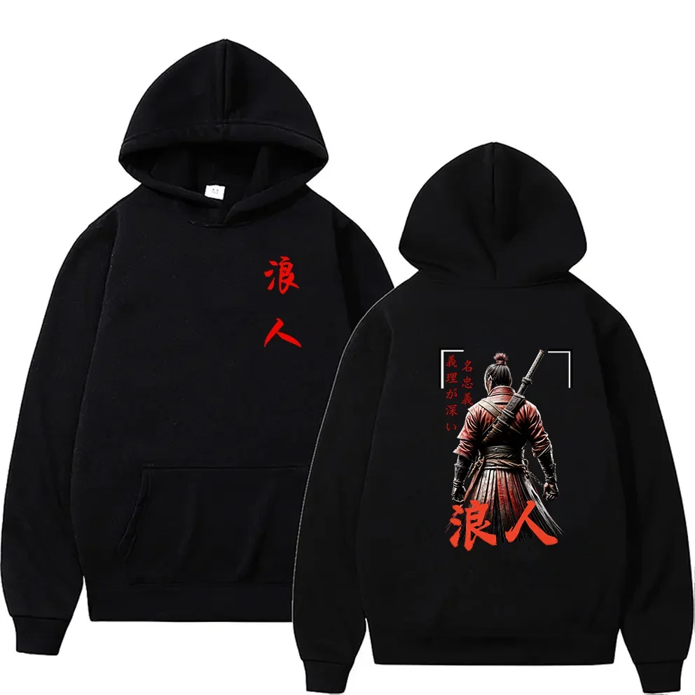 

Japanese Samurai Printed Hoodie Mens Autumn New Sweatshirt Loose Casual Hooded Pullover Men's Clothing