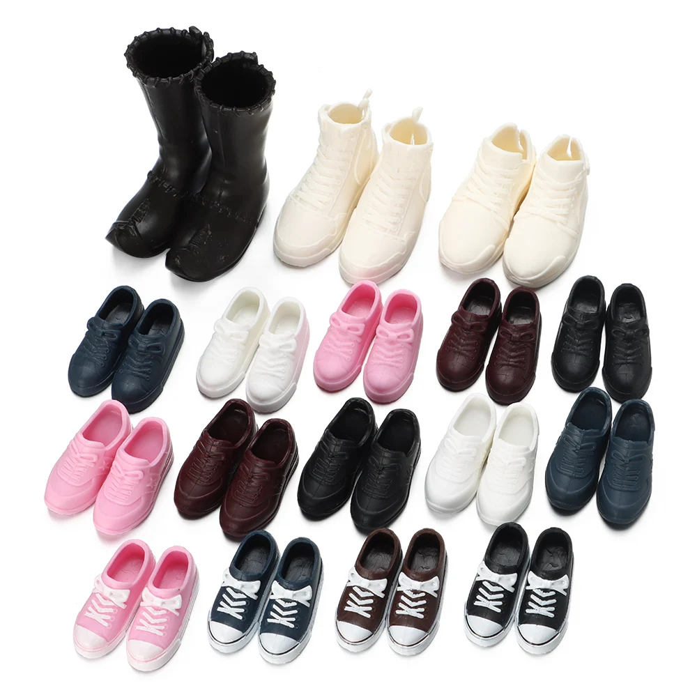 1/3 Doll Shoes Fashion PVC Long Tube Boots Plastic Sneakers For 16cm Dolls Accessories Fit Foot Length 2~3.5cm 1/4 Dolls Clothes