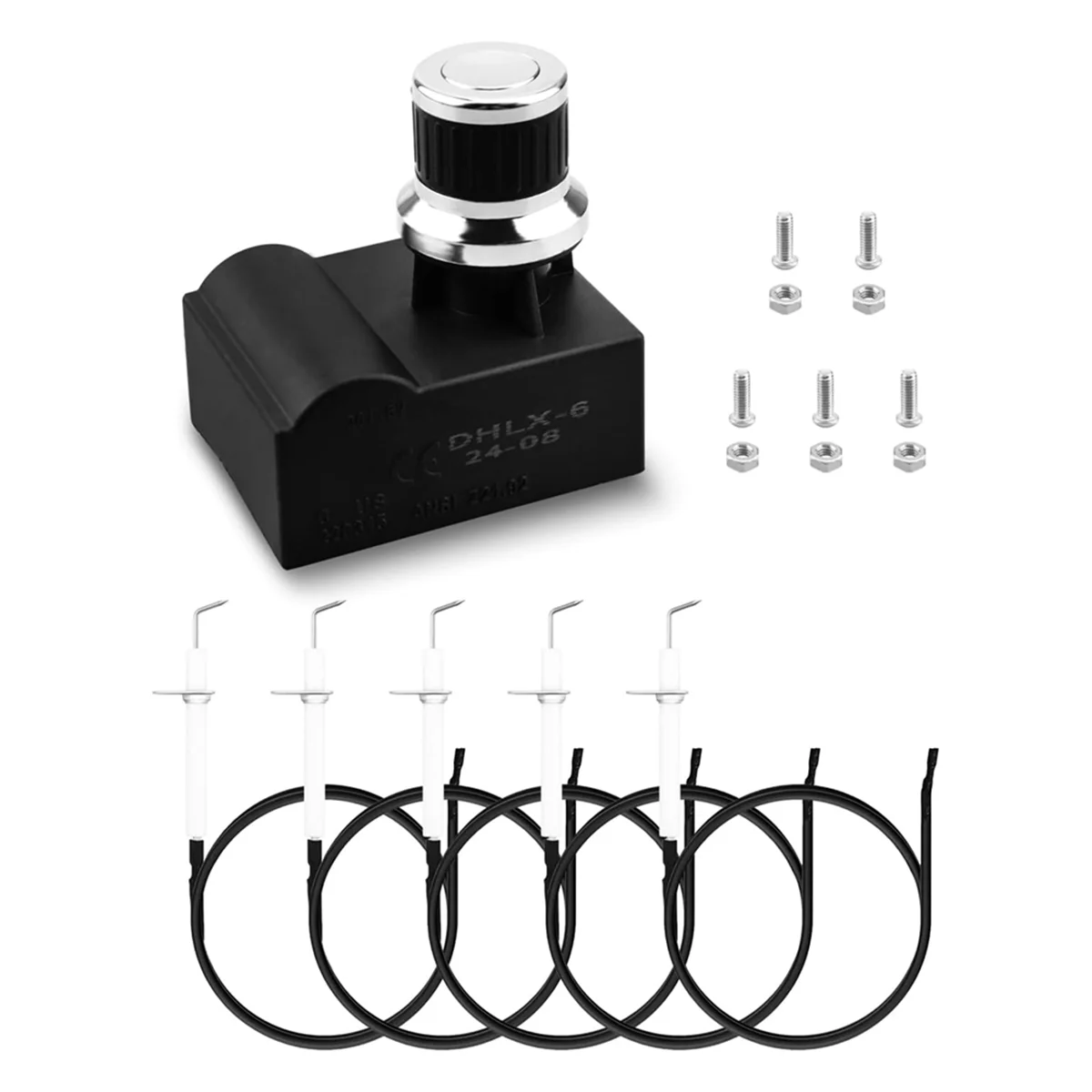 

AB51 DHL-128-6Q Grill Igniter Replacement Push Button Pulse Igniter for GR2210601-MM-00 6 Outlet Igniters Kit